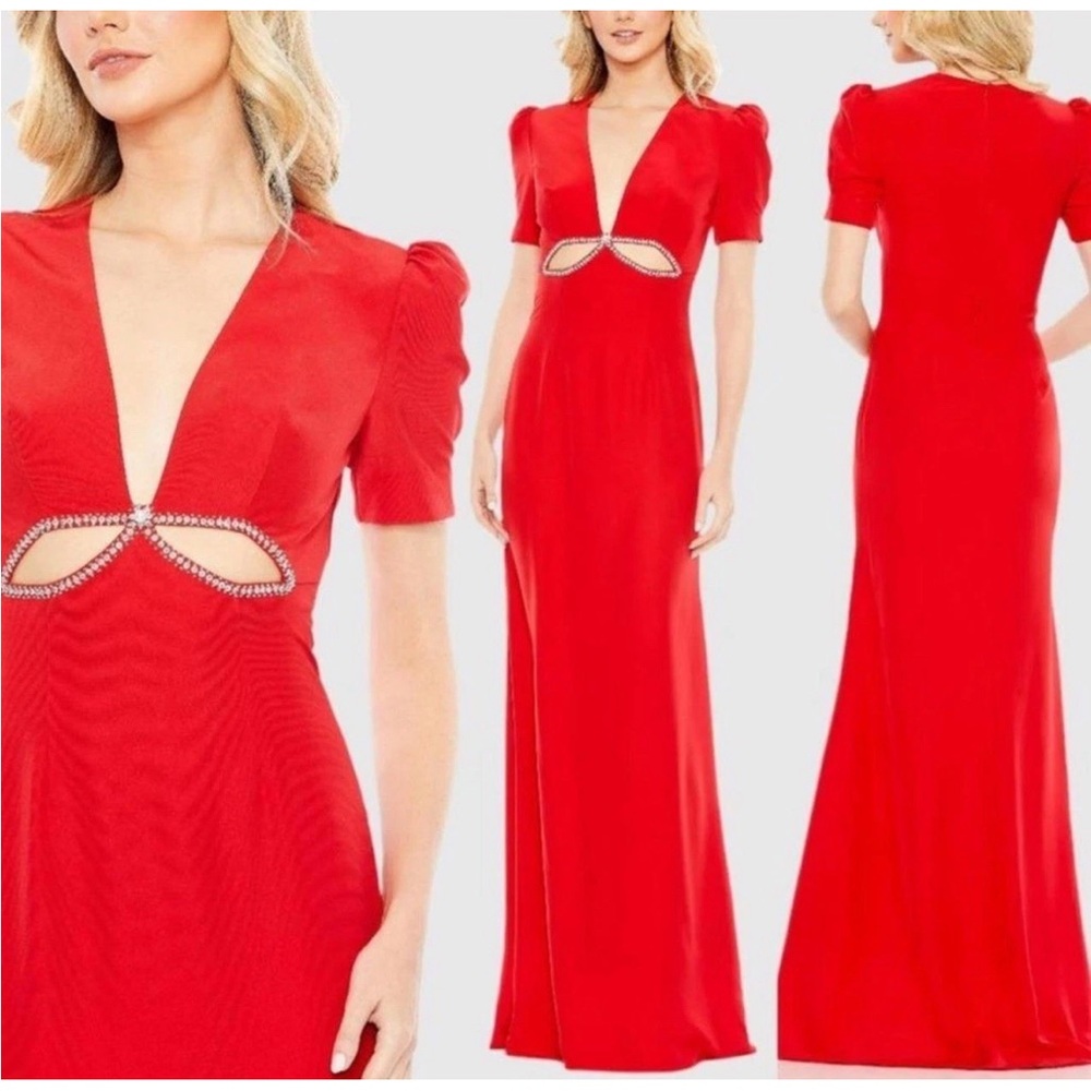 Mac Duggal Striking Red Maxi Dress